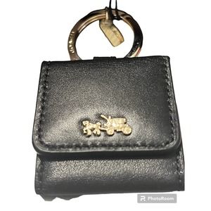 COACH 63073B HORSE & CARRIAGE PHOTO FRAME KEY FOB Black NWT And Box0